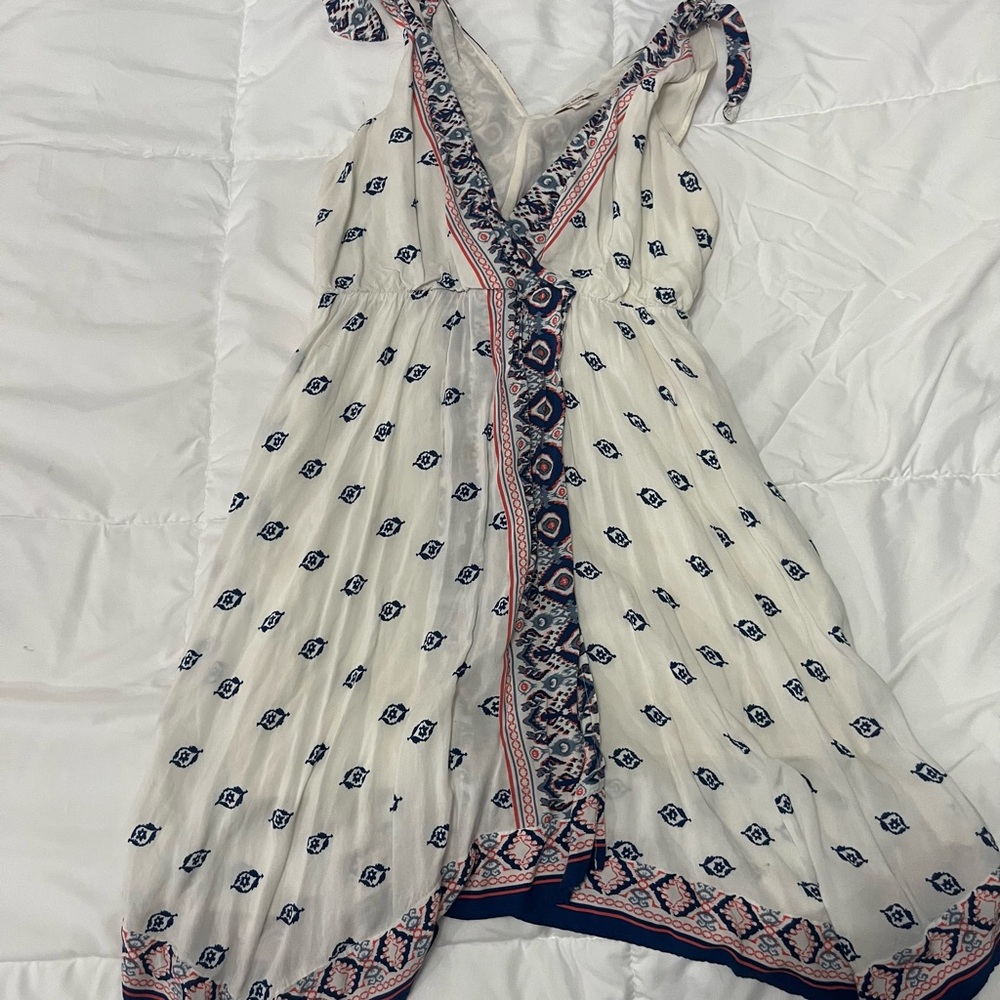 Ella Moss White and Blue Geometric Mini Dress